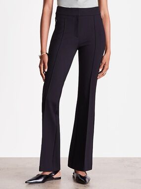 LOFT Versa Ponte Deluxe Black Boot-Cut Flare Pants Workwear Size 4 / S